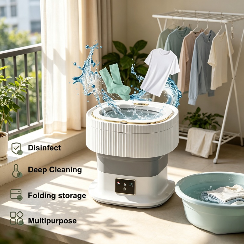 Baby Clothing Washing Machine - Lavadora portátil plegable para el hogar,