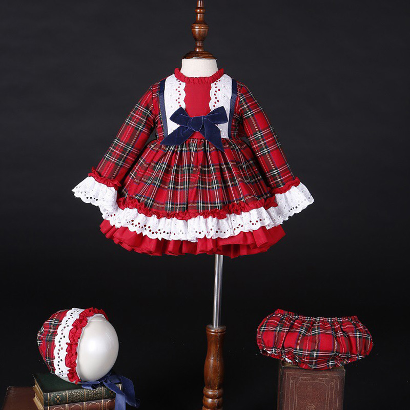 Baby Clothing On Sale - Vestido de princesa vintage a cuadros