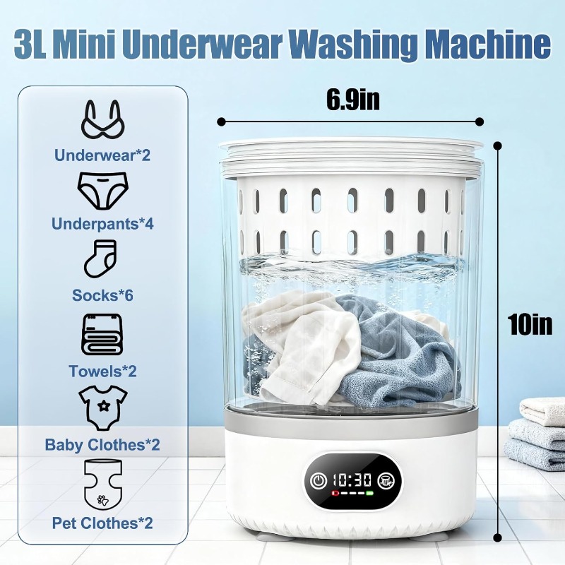 Mini Lavadora de 3L, 3 en 1, P - Baby Clothing Washing Machine reseña y precio